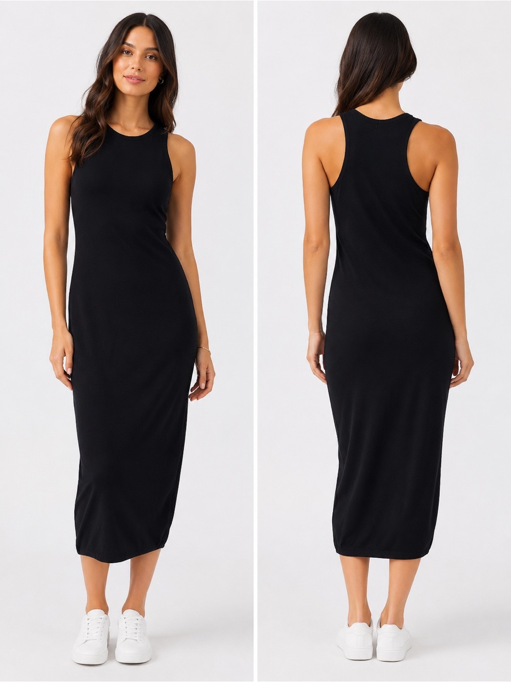 Cotton On Black Racerback Sleeveless Midi Bodycon Dress/Size Small